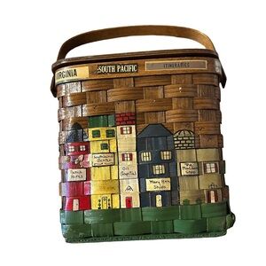 Vintage Caro Nan Wood Hand Painted Purse‎